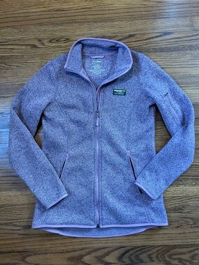 L.L.Bean Heathered Lavender Full-Zip Fleece Jacket, small tall